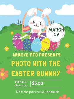 Pictures with the Easter bunny flyer.
